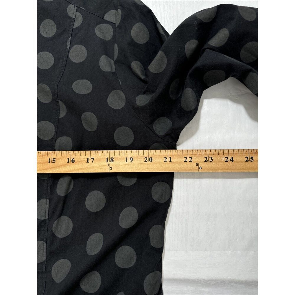 NWOT — Comfy USA Tunic Women's Large Black Gray Polca-Dot Button Up High Low - Picture 5 of 8